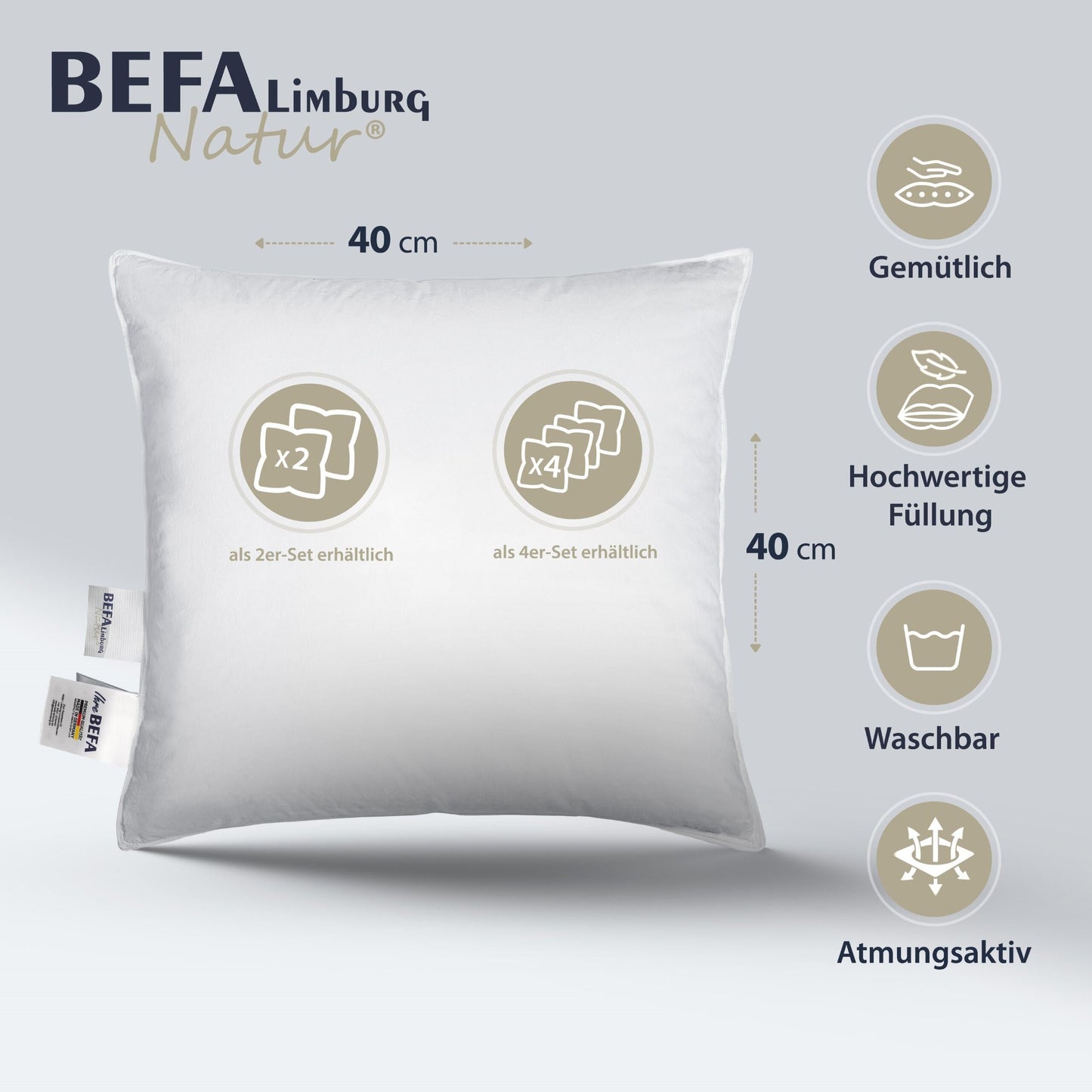 Kleinkissen/ Dekokissen Federn - Füllung | BEFA Limburg
