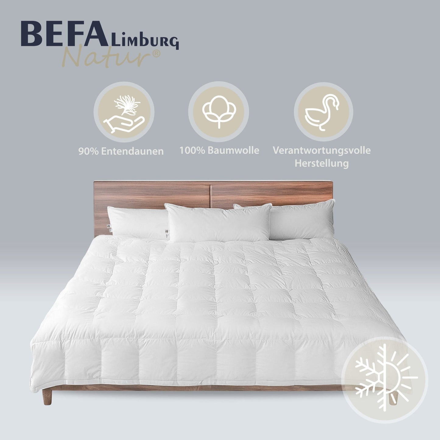 Daunendecke – 90% Daune, Ganzjahreszeiten (2 Stück Set) | BEFA Limburg