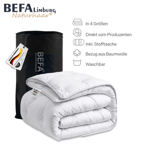 Bild 1 in Galerieansicht laden. Kamelhaar Bettdecke - 100% Kamelhaarfüllung, Sommerdecke - Etikett | BEFA Limburg