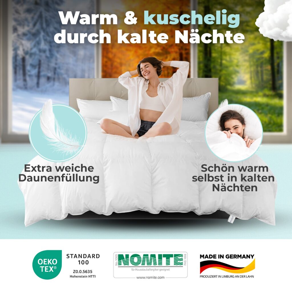 Daunendecke – 90% Daune, Ganzjahreszeiten - Seitenansicht | BEFA Limburg