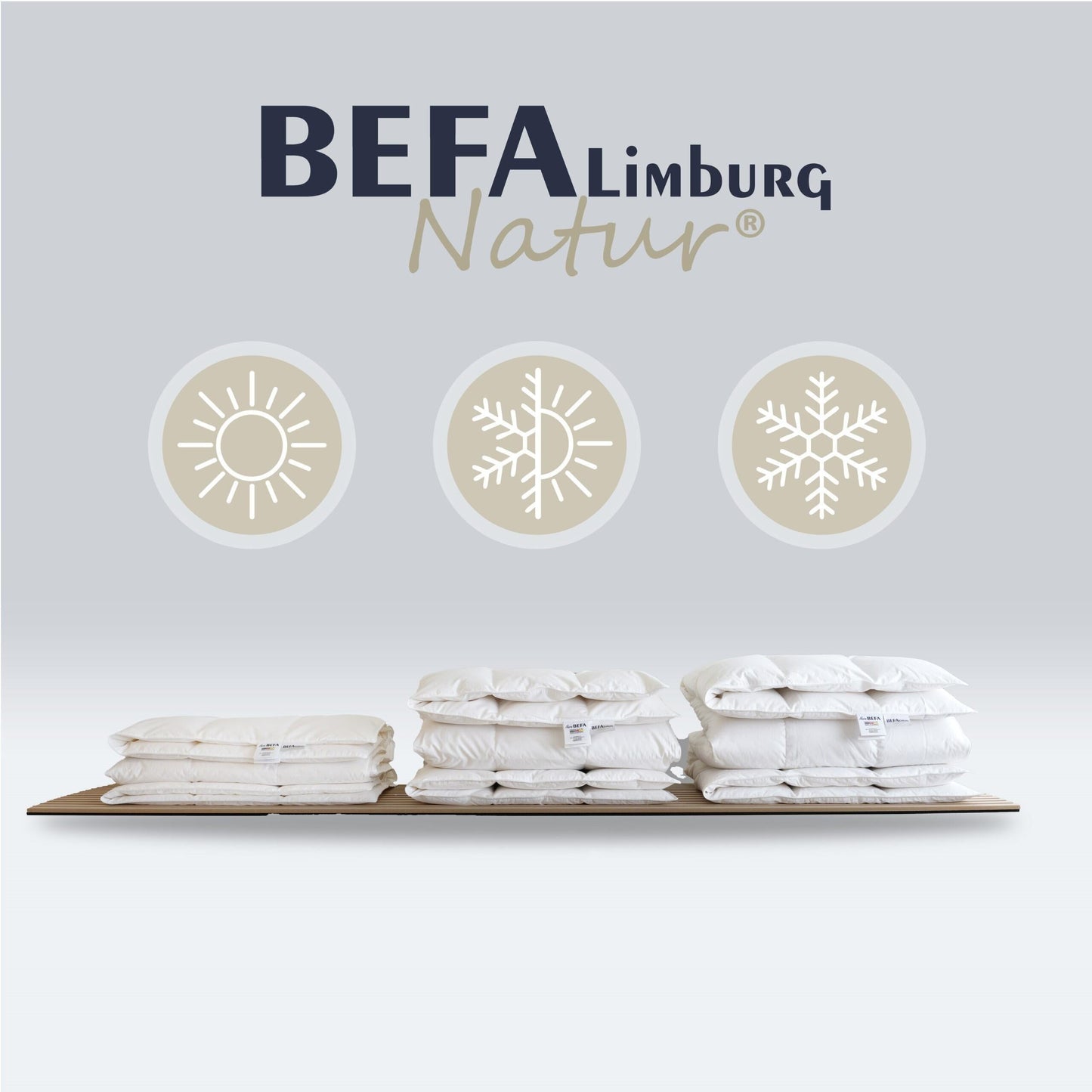 Reine Daunendecke - 100% Daune, Winter (2 Stück Set) - Seitenansicht | BEFA Limburg