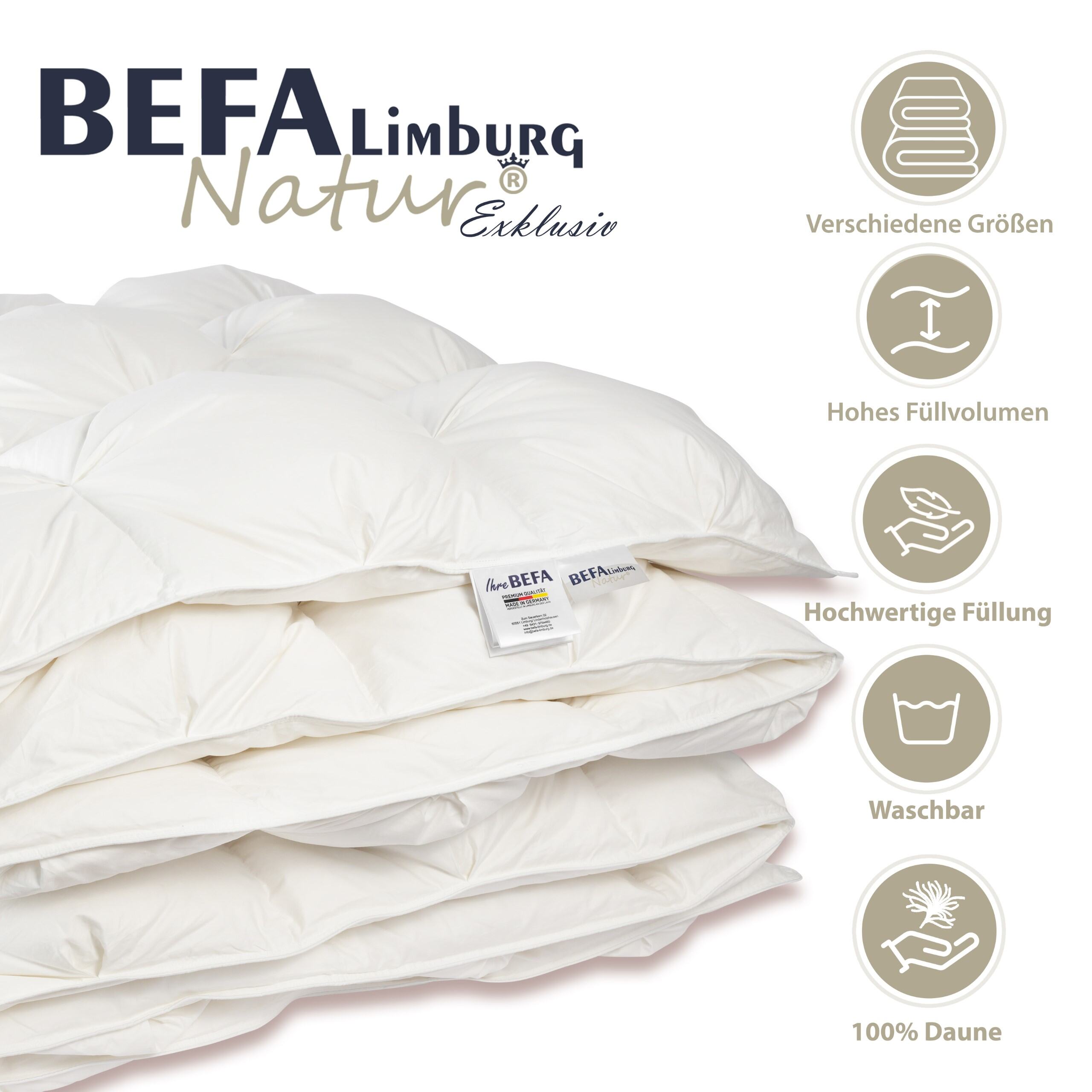 Mont Blanc Bettdecke - 100% Daune, Winterdecke - Detailansicht | BEFA Limburg
