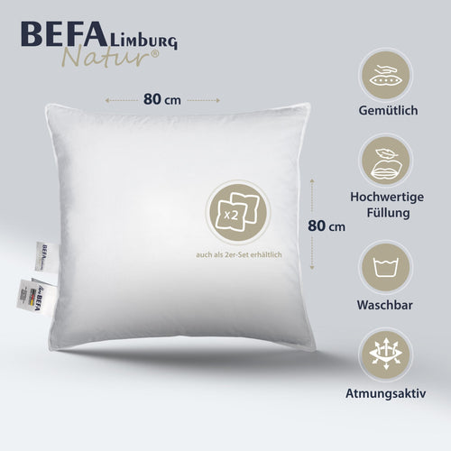 Bild 1 in Galerieansicht laden. Federkissen - 100% Federn - Verarbeitung | BEFA Limburg