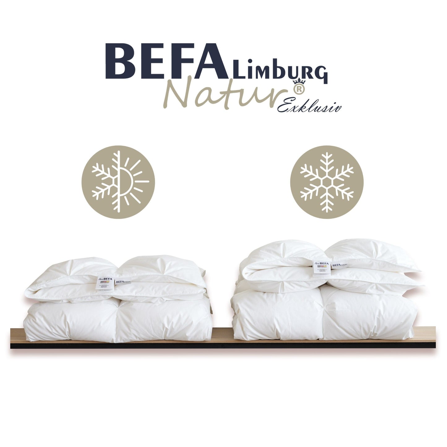 Mont Blanc Bettdecke - 100% Daune, Winterdecke (2 Stück Set) - Verarbeitung | BEFA Limburg