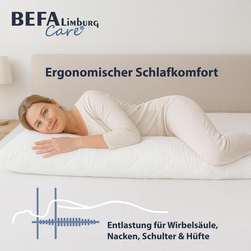 Bild 1 in Galerieansicht laden. Seitenschläferkissen 40x145 / Schwangerschaftskissen / Mittelfest - Verarbeitung | BEFA Limburg