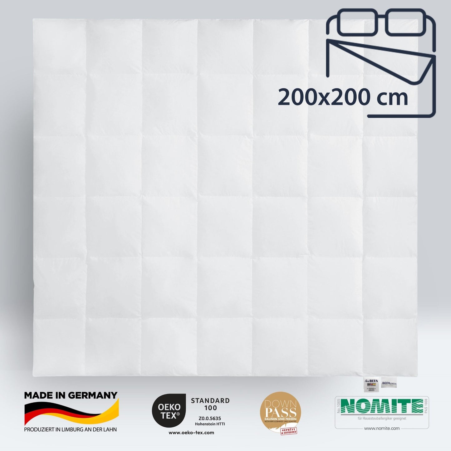 Daunendecke – 60% Daune, Sommerdecke | BEFA Limburg