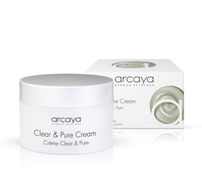 arcaya Clear & Pure Cream Gesichtscreme für Mischhaut und ölige Haut, 100 ml