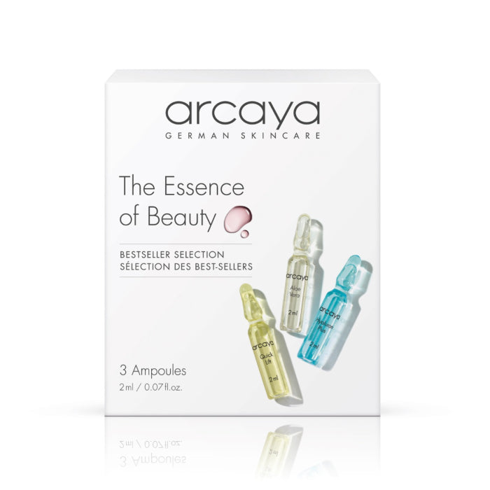 arcaya The Essence of Beauty Ampullenset mit Hyaluron Plus, Quick Lift und Aloe Vera, 3 x 2 ml