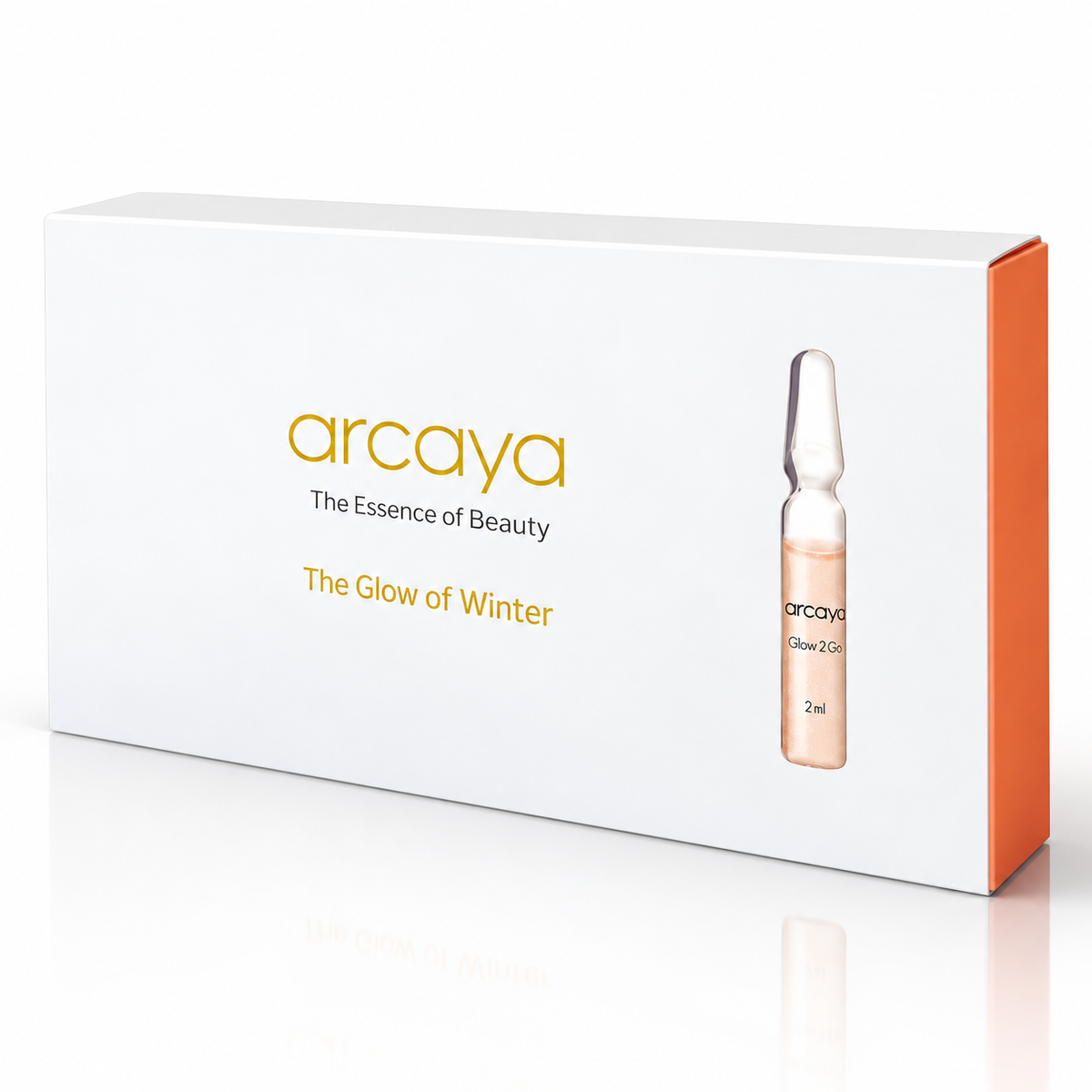 arcaya The Glow of Winter Edition, Ampullen-Set in weiß-oranger Geschenkbox