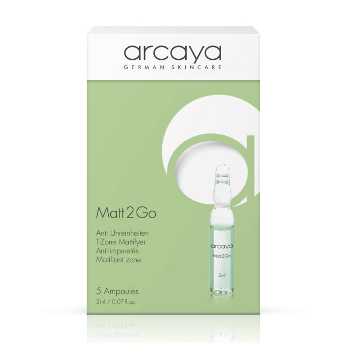 arcaya Matt2Go Ampullen, Klärende Pflege mit Teebaumöl für ölige und unreine Haut, 5 × 2 ml