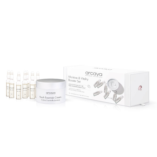 arcaya Moisture & Vitality Booster Set mit Youth Essentials Cream 100 ml und 7 Aloe Vera Ampullen