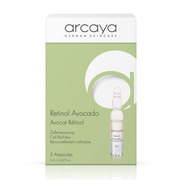arcaya Retinol Avocado Ampullen – regenerierende Ampullen mit Retinol, 5 x 2 ml