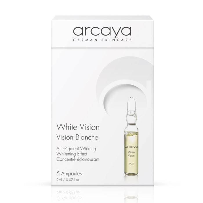 arcaya White Vision Ampullen – Pflege bei Pigmentflecken für einen ebenmäßigen Teint, 5 × 2 ml
