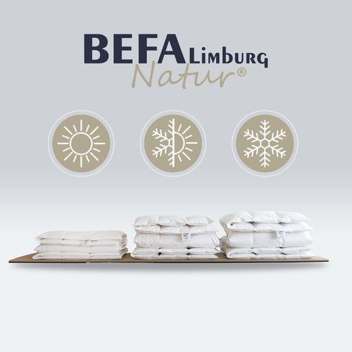 Bild 1 in Galerieansicht laden. Gänsedaunendecke – 90% Gänsedaune - Winterdecke - Seitenansicht | BEFA Limburg