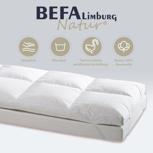 Bild 1 in Galerieansicht laden. Daunen Matratzenauflage - Einlagig - Detailansicht | BEFA Limburg